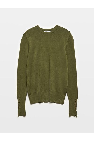 Dilvin 1267 Model - Crew Neck Khaki Knitwear Sweater