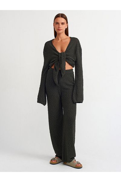 Dilvin 70161 Model Lined Khaki Knitwear Trousers
