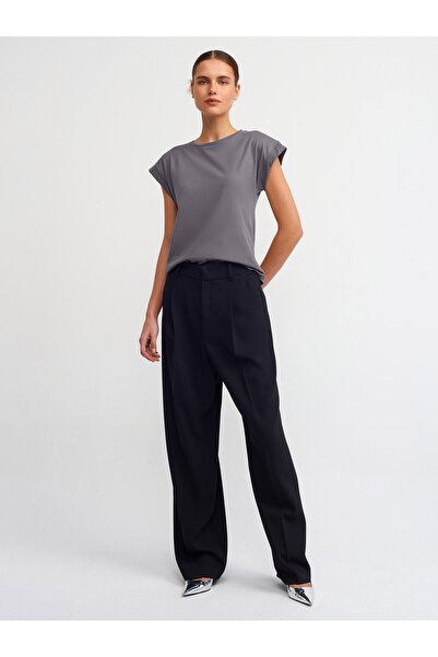 Dilvin 3504 100% Cotton Crew Neck Combed Cotton T-Shirt-Smoked