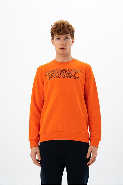 Arma Men's Orange Regular Fit Crew Neck Sweatshirt K 26124925301