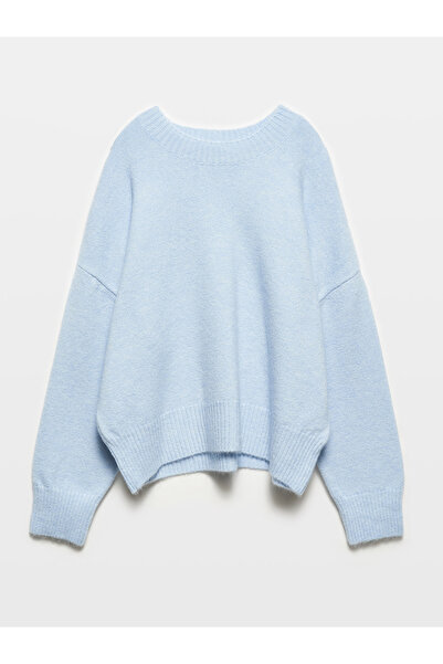 Dilvin 10627 Pulover de tricotaj cu gât albastru