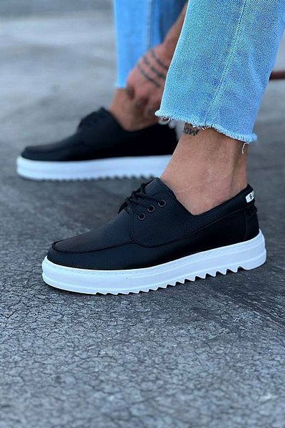K&A Men's Black Saddle Casual Shoes