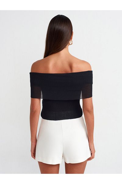 Dilvin 10558 Tricotaj subțiri Pulover-negru