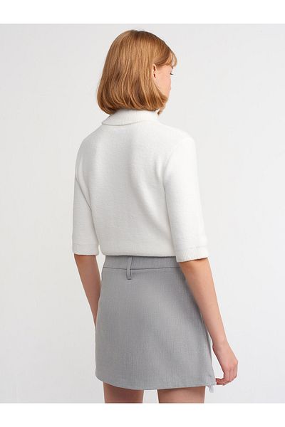 Dilvin 80809 Mini Skirt-Grey