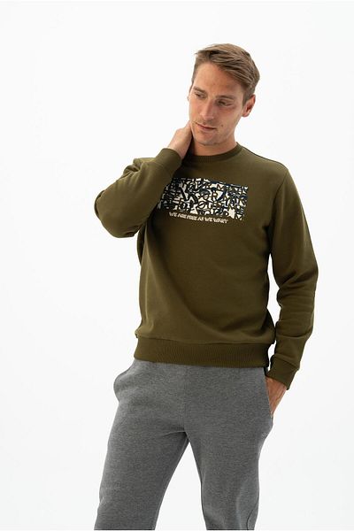 Arma Ανδρικό φούτερ Khaki Crew Neck K 24124904701