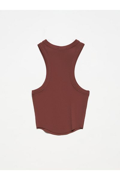 Dilvin 20610 Crop Top-καφέ
