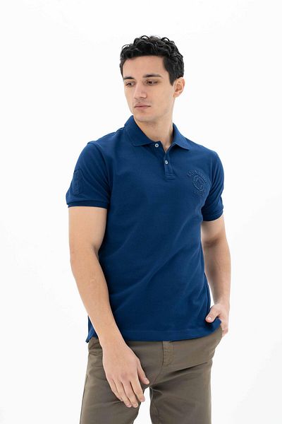 Arma Ανδρικό μπλουζάκι με γιακά πόλο Indigo Plus Size Y 25374866901