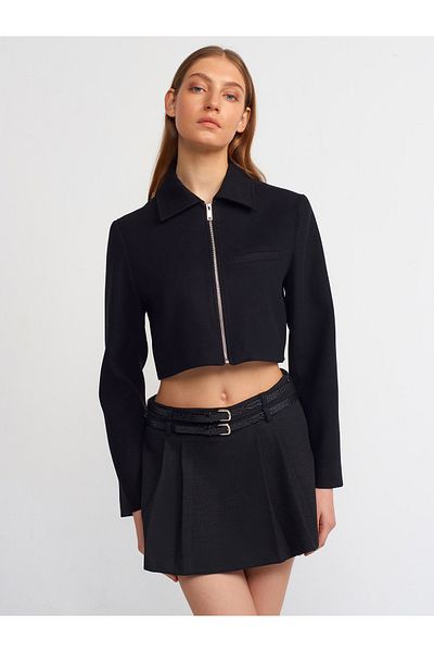 Dilvin 60722 Jachetă crop-neagră