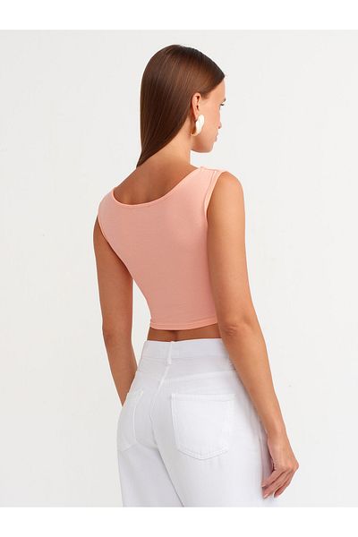 Dilvin 20869 Crop Top cu gât de barcă