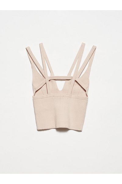 Dilvin 10340 Tricotaj cu bretele duble Atlete-Bej deschis