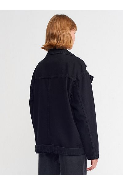 Dilvin 65341 Long Biker Coat-Black