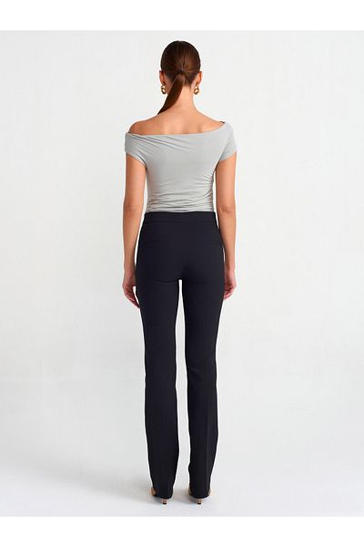 Dilvin 71288 Light Spanish Leg Trousers-Black