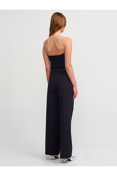 Dilvin 71246 Stylish Trousers with Adjustable Waist - Black