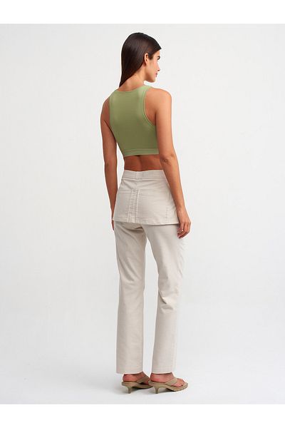 Dilvin 71243 Fustă pantaloni cu fermoar - bej