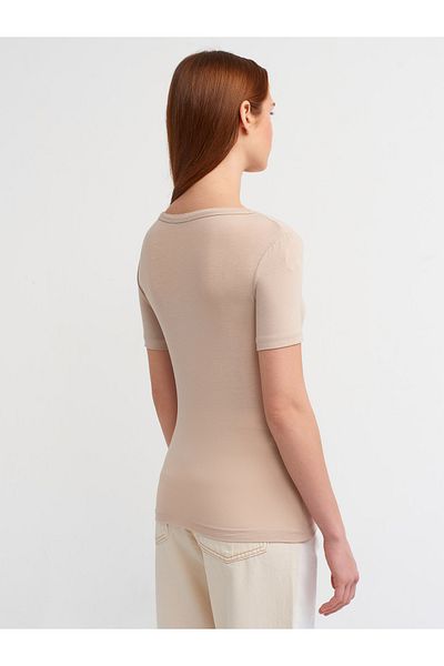 Dilvin 30903 Tricou cu mânecă scurtă-bej