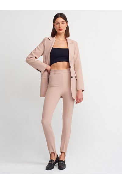Dilvin 70311 High Waist Trousers-beige