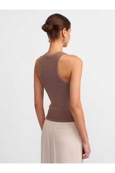 Dilvin 20652 Corded Sleeveless Ball-brown