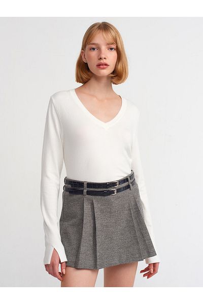 Dilvin 10427 Pulover cu decolteu în V-Ecru