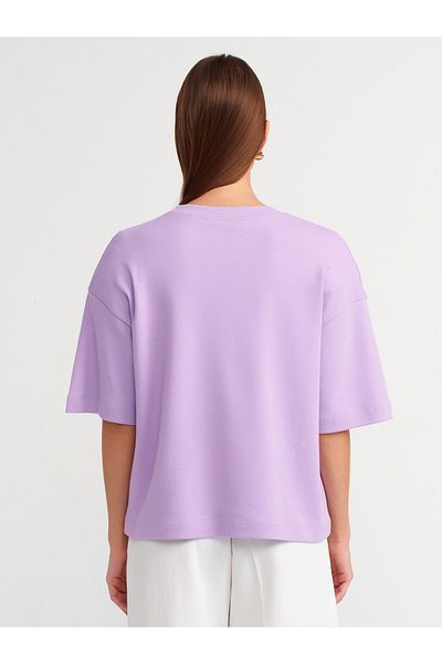 Dilvin 31067 Tricou căptușit din bumbac liliac