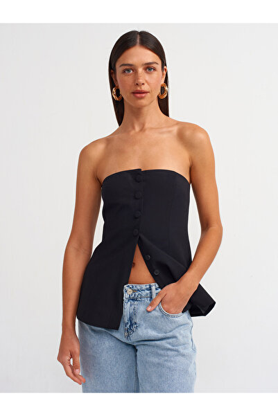 Dilvin 60549 Straplez Top-Siyah