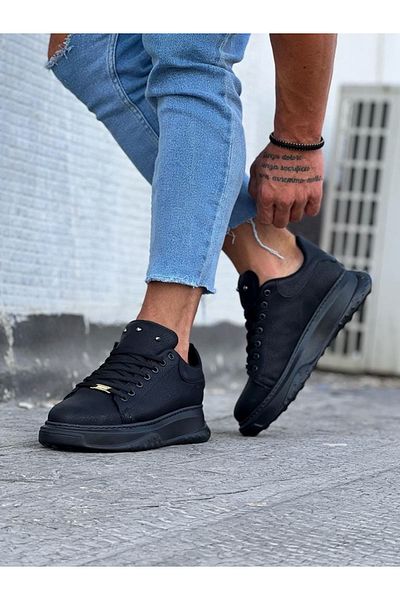 Afrodit Charcoal Men's High Sole Shoes