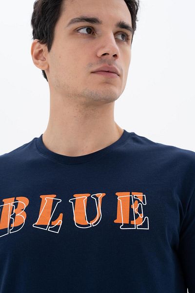 Arma Ανδρικό μπλουζάκι Navy Blue Regular Fit Crew Neck Y 25344405901