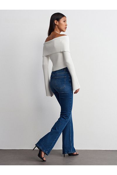 Dilvin 71685 Model - Relaxed Fit Navy Blue Denim Trousers