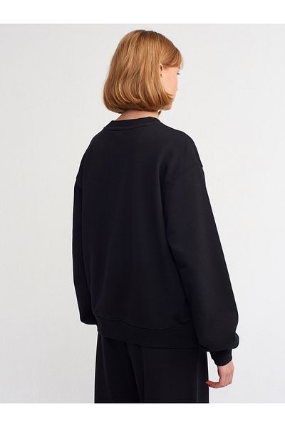 Dilvin 40146 Hanorac cu gât crew-negru