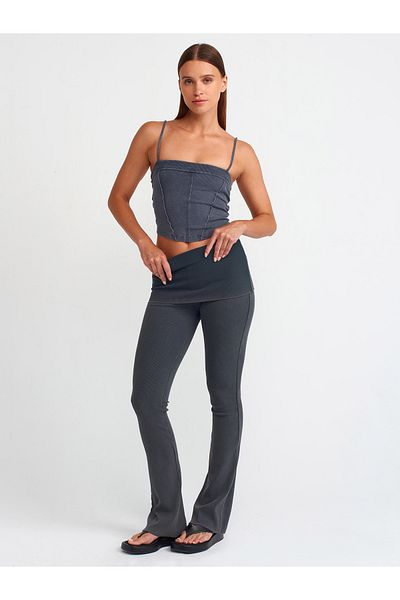 Dilvin 71060 Model - Anthracite Colored Pale Effect Trousers