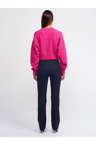 Dilvin 71224 Minimal Trousers-Navy Blue
