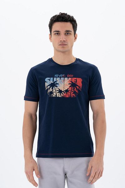 Arma Ανδρικό μπλουζάκι Navy Blue Regular Fit Crew Neck Y 25344404001