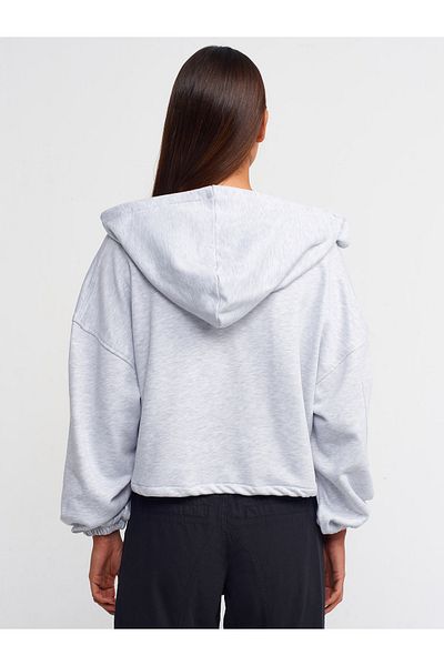 Dilvin 40159 Soft Bomber Jacket with Stopper-Grey Melange
