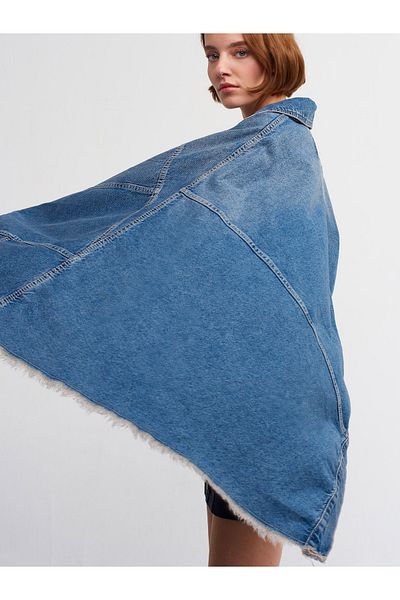 Dilvin 65329 Denim Poncho-Tint