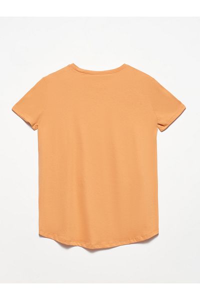 Dilvin 3471 Model Crew Deck Basic Tricou - Piersică