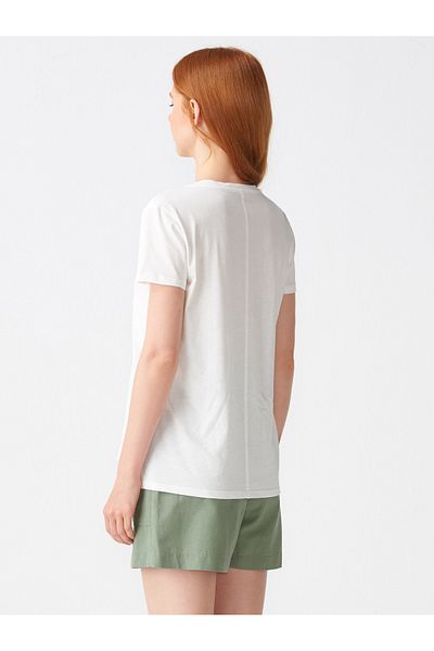 Dilvin 3470 Tricou de bază cu decolteu în V-ecru