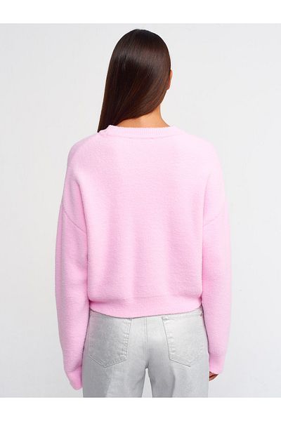 Dilvin 10276 Pulover cu decolteu-roz