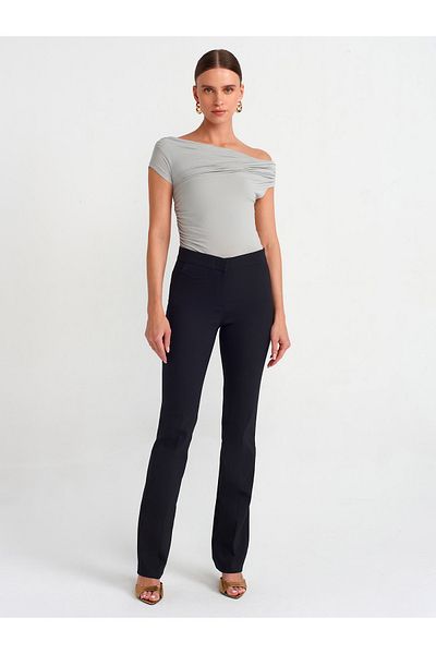 Dilvin 71288 Light Spanish Leg Trousers-Black
