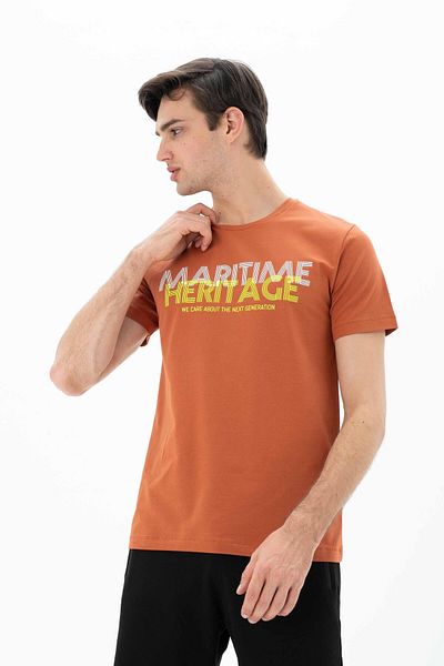 Arma Ανδρικό μπλουζάκι με ροζ Slim Fit Crew Neck Y 25344452201