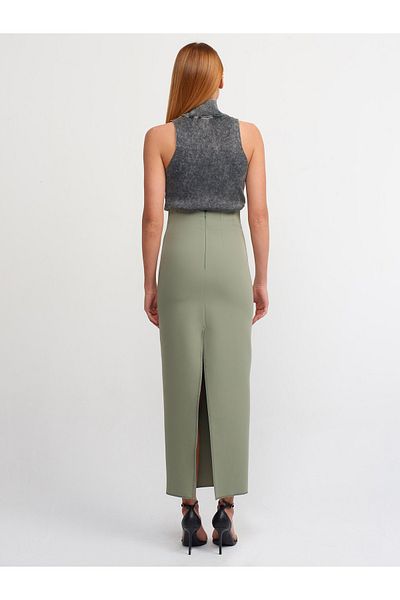 Dilvin 80824 Fustă creion midi - Verde