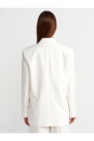 Dilvin 60732 Jachetă Blazer-Albă