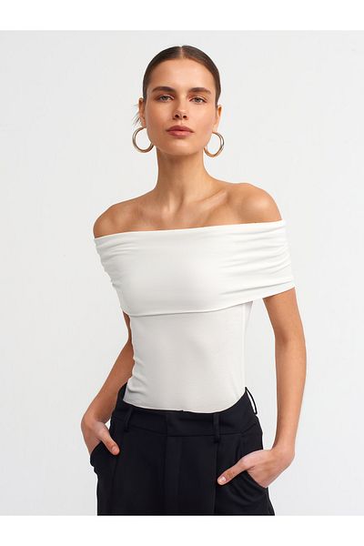 Dilvin 30919 Off Shoulder Ball-Ecru