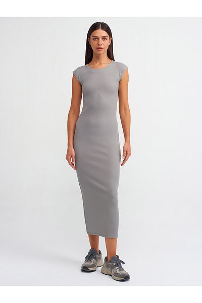 Dilvin 91126 Model Rochie gri Potrivita pentru tipul de corp