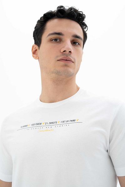 Arma Tricou alb pentru bărbați, cu croială normală, cu gâtul turn, Y 25344470901