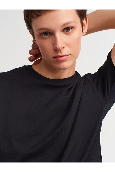 Dilvin 3683 Basic T-shirt-μαύρο
