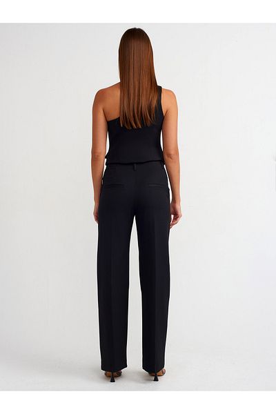 Dilvin 71309 Classic Black Mid Waist Trousers