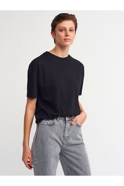 Dilvin 3683 Basic T-shirt-μαύρο
