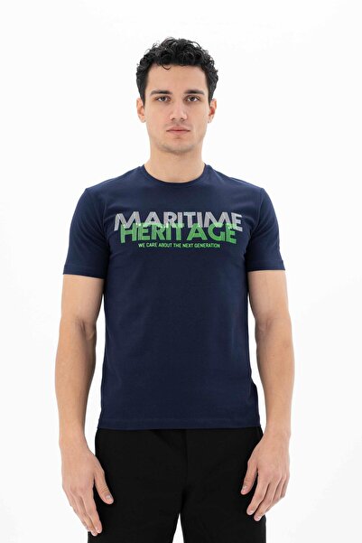 Arma Tricou pentru bărbați, albastru bleumarin, slim fit, cu gâtul turn, Y 25...