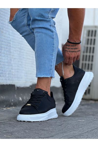 colezium Black Men's High Sole Shoes