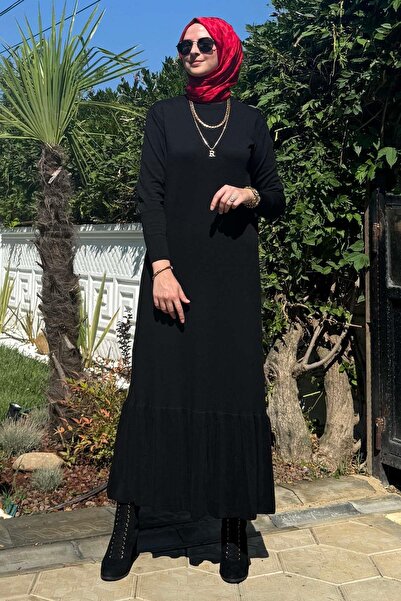 Rabia Şamlı Rüya Siyah Triko Elbise