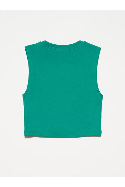 Dilvin 30125 Crop Top-Green